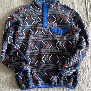 Patagonia Kid’s Crewneck Sweater - Blue, Gray, and Red